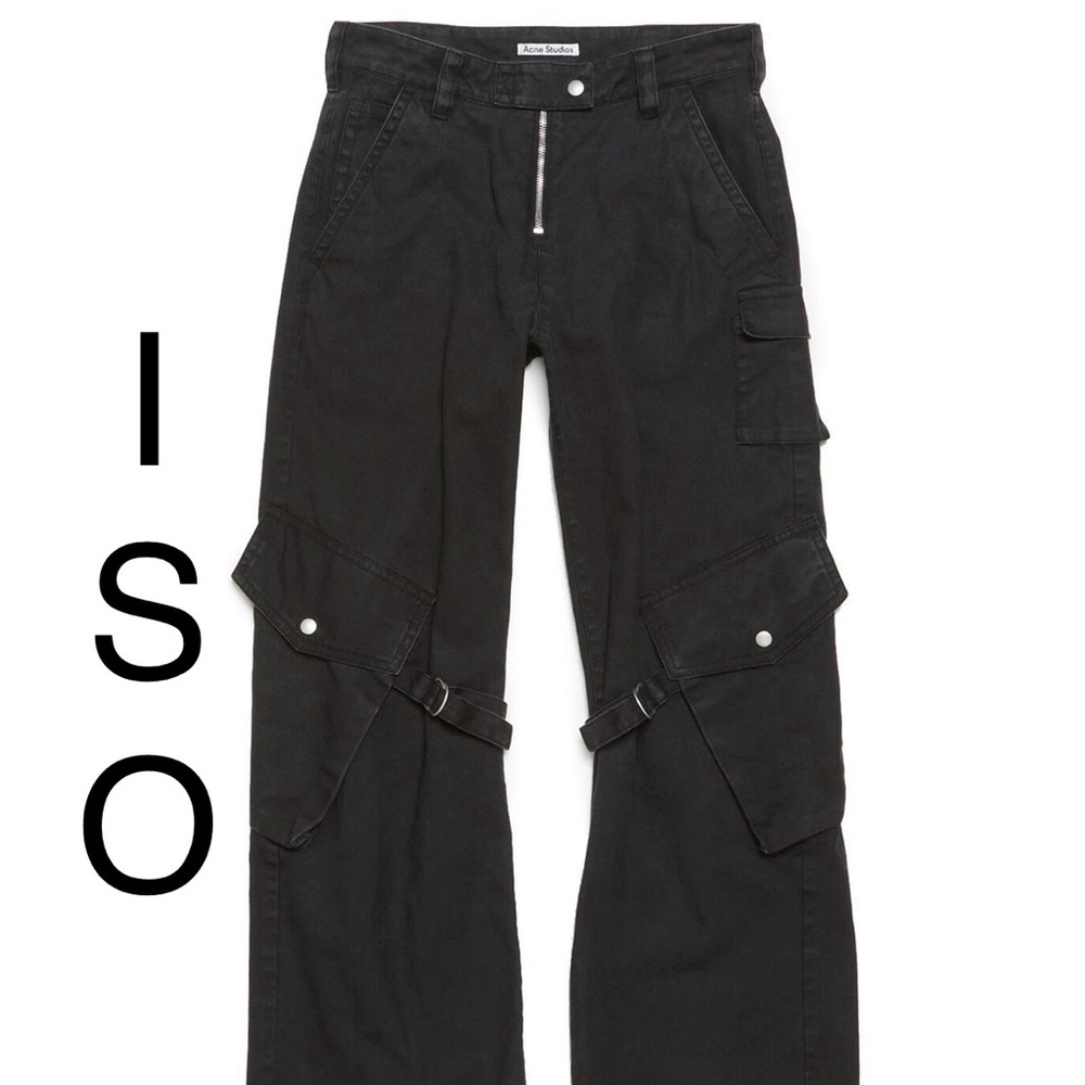 *IN SEARCH OF* acne studios potina cargo trousers in charcoal gray